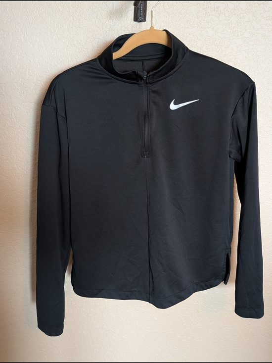 Nike Jackets & Blazers - Nike Black Half-Zip Performance Top with White Swoosh